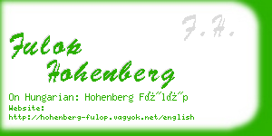 fulop hohenberg business card